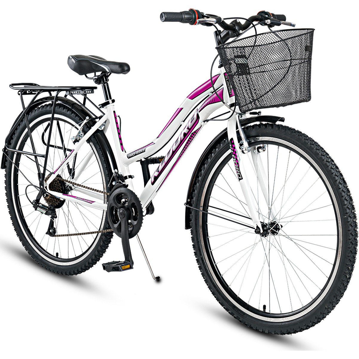 10567818018866.jpg Kldoro KD-124 Bagajlı 24 Jant Bisiklet 21 Vites Kadın Dağ Bisikleti - Görsel 1