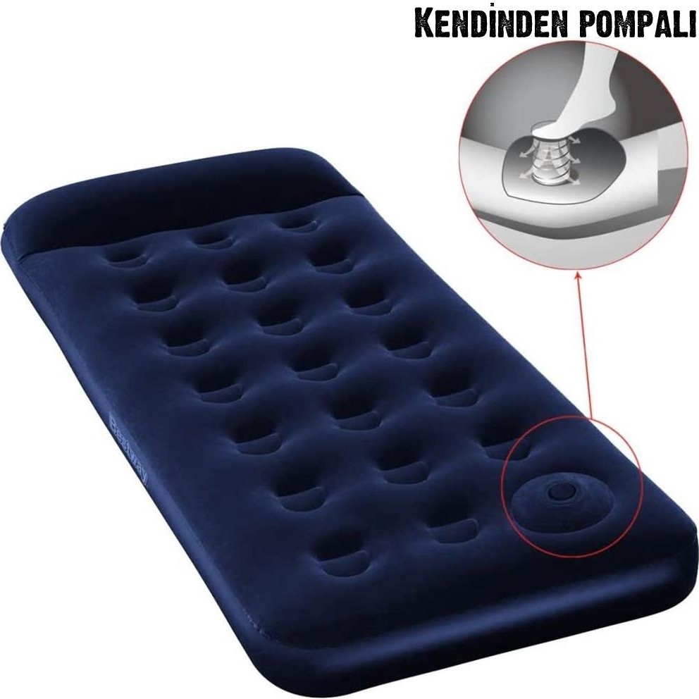 110000018524059.jpg Bestway 67224 Twin Tek Kişilik Kendinden Pompalı Şişme Yatak - Görsel 1