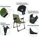 Moniev 2 Adet Kamp Sandalyesi Katlanır Piknik Sandalye Oval Bardaklıklı Yeşil - Görsel 2