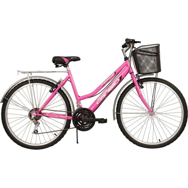 Canello 26 Jant Pembe Çamurluk Bagaj Sepetli 21 Vitesli Bayan Pembe Bisiklet