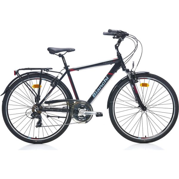 28J Bianchi Travel 504 Şehir Bisikleti - Siyah Kırmızı Gri - 48