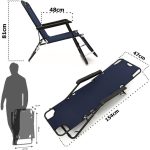 Moniev Katlanır Şezlong Plaj Şezlongu Portatif Kamp Sandalyesi ve Bahçe Şezlongu - Görsel 9