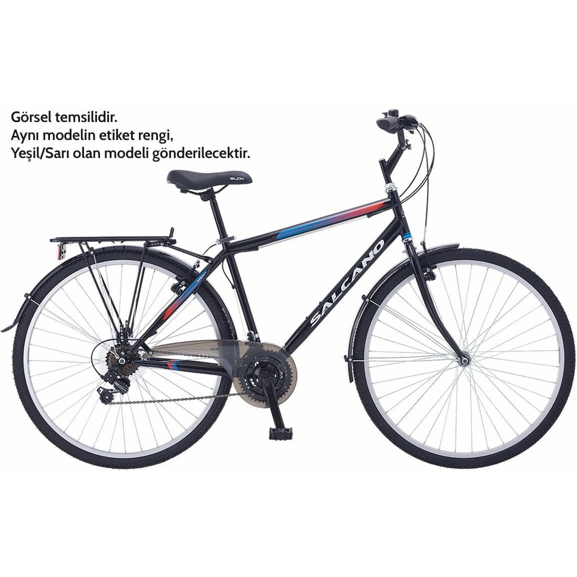 110000316279618.jpg Salcano Üsküp 700 21 Vites Şehir Bisikleti Siyah-Yeşil/sarı - Görsel 1