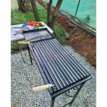 İklim 40X100 cm Demir Mangal Barbekü Oluklu Izgara - Görsel 4