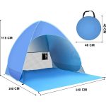 Bintech Plaj Çadırı Otomatik Kurulum Gölgelik Su Geçirmez Çadır - Görsel 2