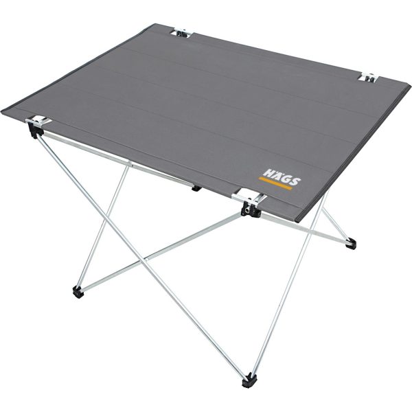 Haegs Ultralight Katlanır Kamp Masası, Piknik, Bbq, Balıkçılık, Avcılık, Plaj, Hiking Için Taşınabilir Kompakt Roll Up Outdoor Kamp Masası Büyük Boy - Gri