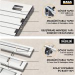 Haegs Full Alüminyum Katlanır Kamp Sehpası, Piknik, Plaj, Ourdoor Hafif Kamp Masası Orta Boy - Gümüş - Görsel 4