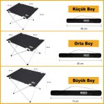 Haegs Ultralight Katlanır Kamp Sehpası, Piknik, Bbq, Balıkçılık, Avcılık, Plaj Için Taşınabilir Kompakt Outdoor Kamp Piknik Masası  Küçük - Siyah - Görsel 3