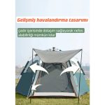 Shufa - Tam Otomatik Su ve Rüzgar Geçirmez Gölgelikli Altıgen Çadır Aile Çadırı 280*240*155 cm - Görsel 2