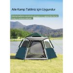 Shufa - Tam Otomatik Su ve Rüzgar Geçirmez Gölgelikli Altıgen Çadır Aile Çadırı 280*240*155 cm - Görsel 3