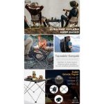 Haegs Ultralight Katlanır Kamp Masası, Piknik, Bbq, Balıkçılık, Avcılık, Plaj, Hiking Için Taşınabilir Kompakt Roll Up Outdoor Kamp Masası Büyük Boy - Gri - Görsel 10