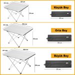 Haegs Full Alüminyum Katlanır Kamp Sehpası, Piknik, Plaj, Ourdoor Hafif Kamp Masası Orta Boy - Gümüş - Görsel 5