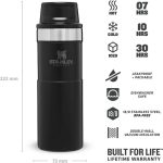 Stanley Termos The Trigger-Action Travel Mug 0.47L / 16oz Matte Black Pebble - Görsel 2