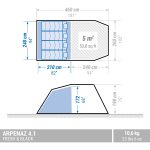 Decathlon Quechua 4 Kişilik Kamp Çadırı - 1 Odalı - Arpenaz 4.1 Fresh & Black - Görsel 2