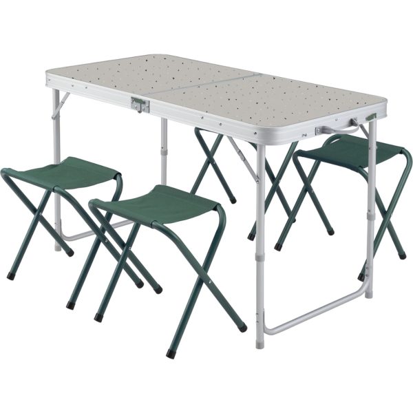 Quechua Katlanır Kamp Masası - 4 Tabureli - 4/6 Kişilik