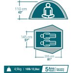 Quechua 2 Kişilik Kamp Çadırı - 2 Seconds Easy Fresh&Black - Görsel 2
