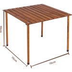 Bag The Joy 70x70x55 Katlanır Rulo Kamp ve Piknik Masası - Kahverengi - Görsel 3