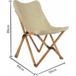 Bag The Joy Ahşap Katlanır Masa Sandalye Seti Kahverengi - Bej Kılıf 70X70X55 Kahverengi Masa - Görsel 4