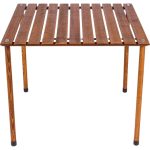 Bag The Joy Ahşap Katlanır Masa Sandalye Seti Kahverengi - Bej Kılıf 70X70X55 Kahverengi Masa - Görsel 7