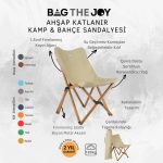 Bag The Joy Ahşap Katlanır Masa Sandalye Seti Kahverengi - Bej Kılıf 70X70X55 Kahverengi Masa - Görsel 13