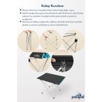 Panipal Outdoor Alüminyum, Katlanabilir Kamp ve Piknik Masası, Omuz Askılı Çantasıyla S41X56X45 cm - Görsel 5