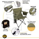 Funky Chairs Cool Ice Haki Lüks Kamp Sandalyesi XL - Görsel 4