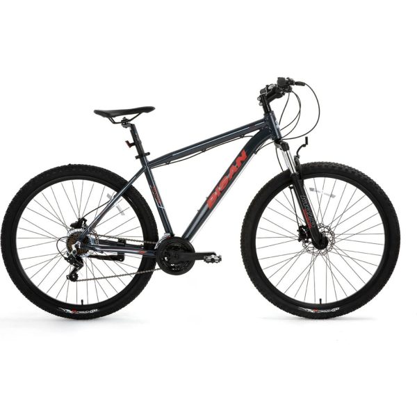 Bisan Atlas 27,5 Jant 21V Hd Dağ Bisikleti Parlak Gri - Kırmızı 48CM