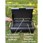 Buff Pratik Katlanır Mangal Krom Izgaralı Kolay Katlanabilir Mangal Koruma Kılıflı Dayanıklı Mangal - Görsel 3