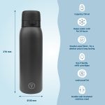 Tapp Water Bottlepro - Yeniden Kullanılabilir Su Filtresi Şişe 750 Ml. 80’den Fazla Kirletici Madde Filtreler. Bpa Içermez. Sürdürülebilir Yedek Filtre - Görsel 2