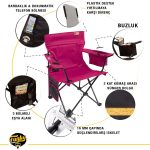 Funky Chaırs Cool Ice Fuşya Lüks Kamp Sandalyesi - Görsel 5