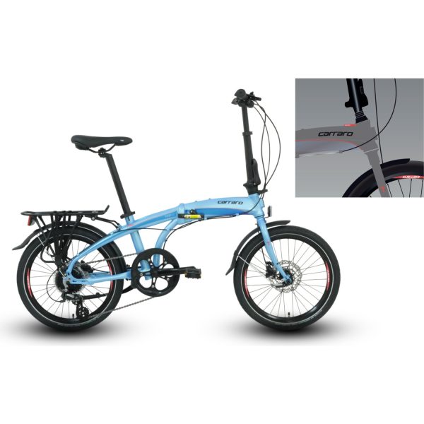 Carraro Flexi 108 Hd 20 Jant Katlanabilir Bisiklet (Metalik Koyu Gri Koyu Turkuaz)