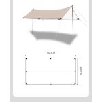 Shufa Glamping 500*300CM Tarp Güneş ve Rüzgar Koruma Tentesi - Görsel 4