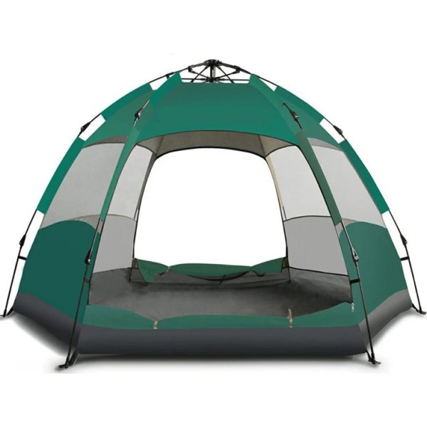 Coverzone Profesyonel 4 Kişilik Su Geçirmez Çadır 240 x 200 x 135CM Ölçülerinde Kumaş: 190T Polyester With Sliver Coated, Pu 800MM Zemin: 210D Oxford, PU1000MM - Yeşil Renk (60I02H)