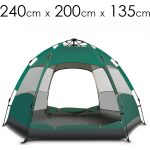 Coverzone Profesyonel 4 Kişilik Su Geçirmez Çadır 240 x 200 x 135CM Ölçülerinde Kumaş: 190T Polyester With Sliver Coated, Pu 800MM Zemin: 210D Oxford, PU1000MM - Yeşil Renk (60I02H) - Görsel 5