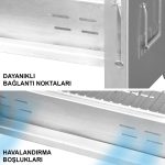 Haegs Katlanır Mangal, Paslanmaz Çelik Krom, Barbekü Kömür Mangalı, Izgaralı, Taşınabilir Pratik Mangal - Görsel 3