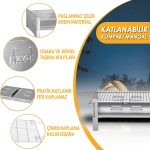 Haegs Katlanır Mangal, Paslanmaz Çelik Krom, Barbekü Kömür Mangalı, Izgaralı, Taşınabilir Pratik Mangal - Görsel 6