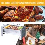 Haegs Katlanır Mangal, Paslanmaz Çelik Krom, Barbekü Kömür Mangalı, Izgaralı, Taşınabilir Pratik Mangal - Görsel 8