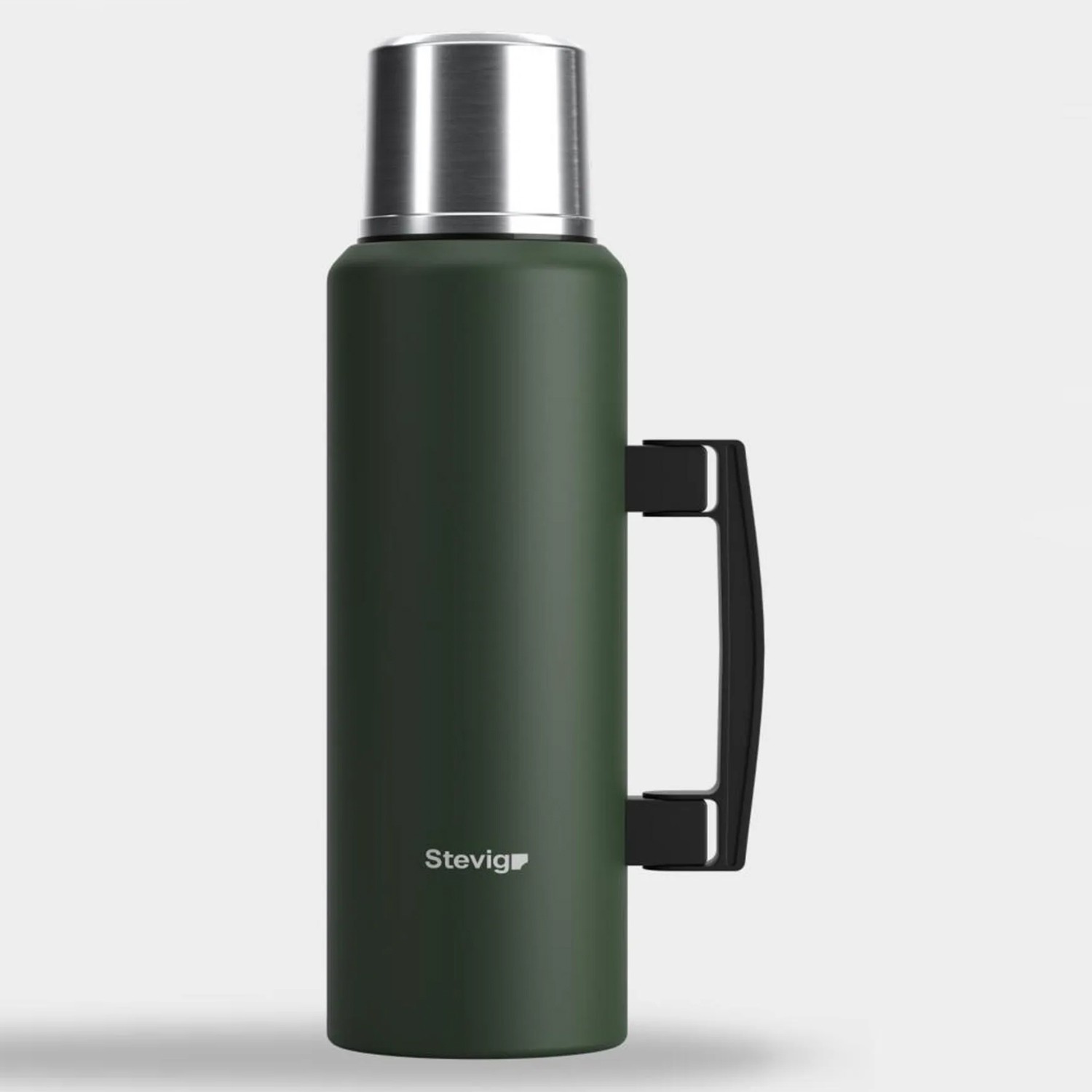 110000767091206.jpg Stevig 4 Camp Klasik Vakumlu Kulplu Çelik Termos 1.5 Lt. Green ST-206 - Görsel 1