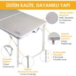 Haegs Portatif Kamp Masası, 2 Yükseklik Ayarlı, Katlanır Alüminyum Piknik Masası 90X50 - Antrasit - Görsel 2