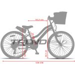 Trendbisiklet Retro Classic 24 Jant 21 Vites Shımano, Kadın Bisikleti Mint Yeşili-Kahve - Görsel 4