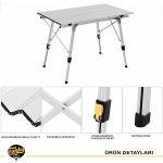 Funky Chairs Elite Alüminyum Teleskopik Ayaklı Kamp Piknik Masası-Gri - Görsel 4