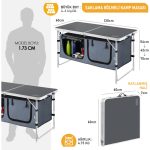 Haegs  Saklama Dolaplı Kamp Masası, Katlanabilir Alüminyum Piknik Kamp Masası Mutfağı Dolabı Antrasit - Görsel 2