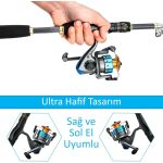 Valkyrie 1.8m Çantalı Motorlu Spin Olta Seti Silikon Rapala Misina Jighead Herşey Dahil Tam Set Ultra Hafif Tasarım - Görsel 3