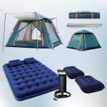 Black Island Kamp Seti 4 Kişilik Kamp Çadırı Çift Kişilik Yatak Yastık Pompa