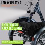 Strada Cycles E-Vibe Hidrolik Disk 20 Jant Üç Tekerlekli Elektrikli Bisiklet - Görsel 6