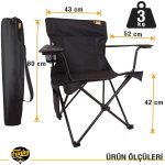 Funky Chairs V2 Siyah Lüks Kamp Sandalyesi XL - Görsel 4