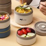 Valkyrie 2 Gözlü Paslanmaz Çelik Isı Yalıtımlı Yemek Kabı Seti Çantalı 304 Steel 420ML + 550ML - Görsel 2