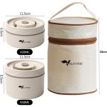 Valkyrie 2 Gözlü Paslanmaz Çelik Isı Yalıtımlı Yemek Kabı Seti Çantalı 304 Steel 420ML + 550ML - Görsel 4