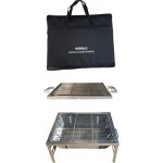 Nurgaz Katlanır Ayaklı Mangal Çelik Barbekü Piknik Kamp Araç Portatif Mangal Çantalı - Görsel 5