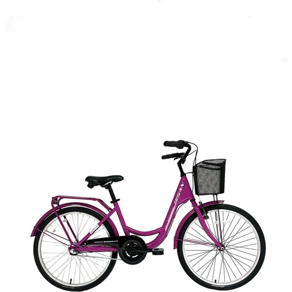 Bisan Sorrento Şehir Bisikleti 36 cm V 24 Jant 3 Vites Mor Beyaz